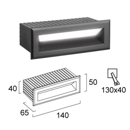 Corp de iluminat LED încastrat pentru exterior FLIK LED/3W/230V IP65 antracit