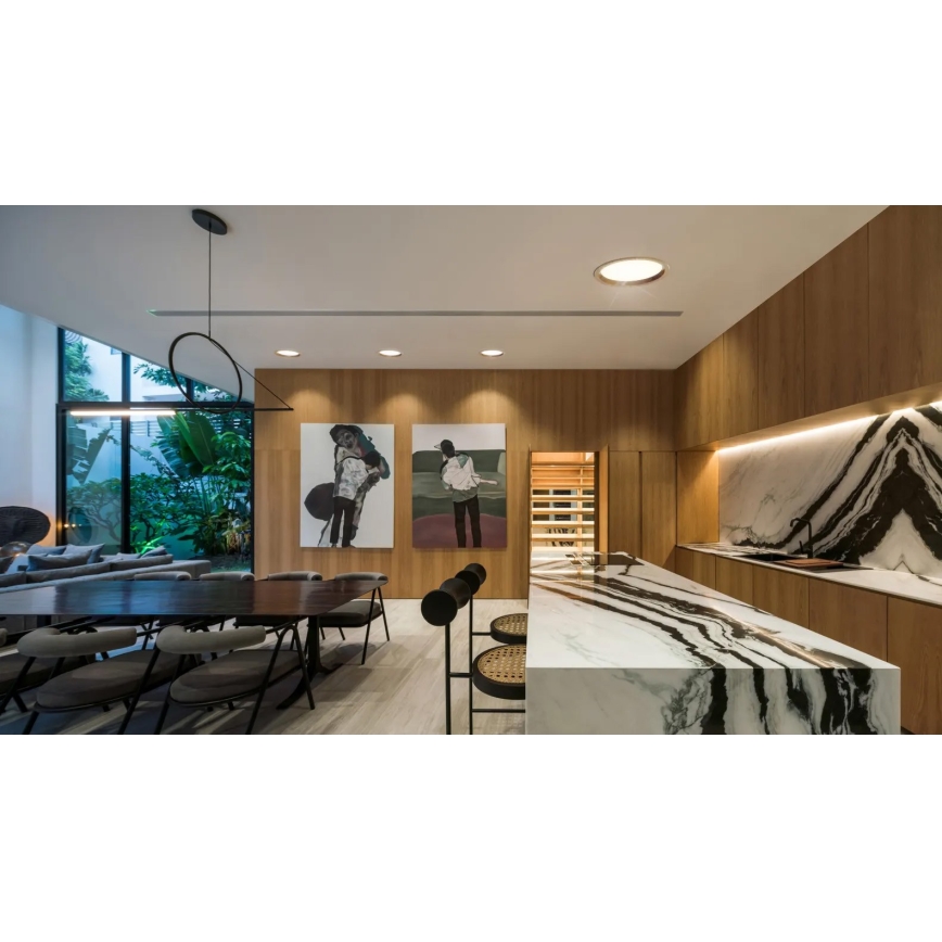 Corp de iluminat LED încastrat RONDO WOODLINE LED/18W/230V 4000K d. 26 cm lemn masiv stejar APLED