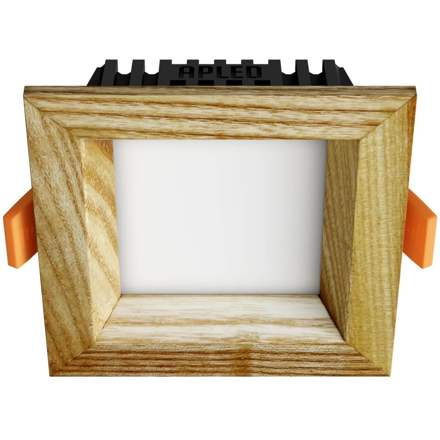 Corp de iluminat LED încastrat SQUARE WOODLINE LED/3W/230V 3000K 9x9 cm lemn masiv frasin APLED