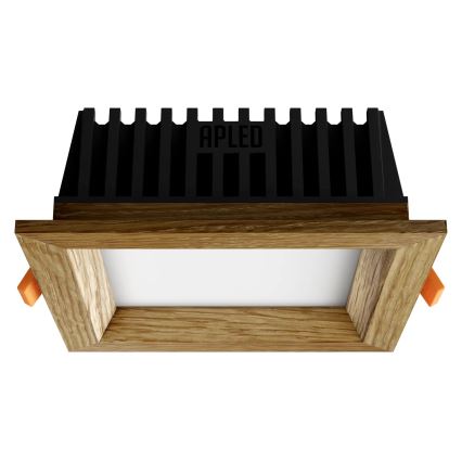 Corp de iluminat LED încastrat SQUARE WOODLINE LED/6W/230V 3000K 12x12 cm lemn masiv stejar APLED