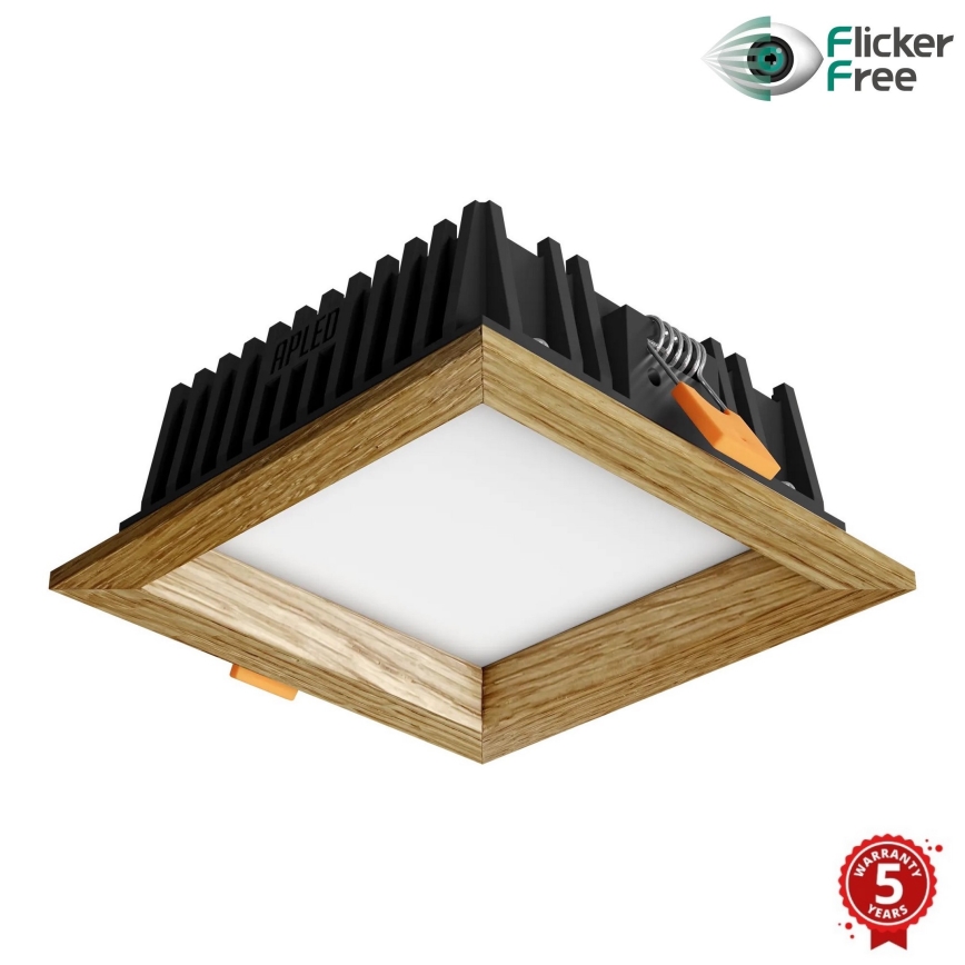Corp de iluminat LED încastrat SQUARE WOODLINE LED/6W/230V 3000K 12x12 cm lemn masiv stejar APLED