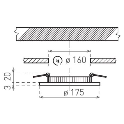Corp de iluminat LED încastrat VEGA LED/12W/230V 2900/3900/5800K d. 17,5 cm negru