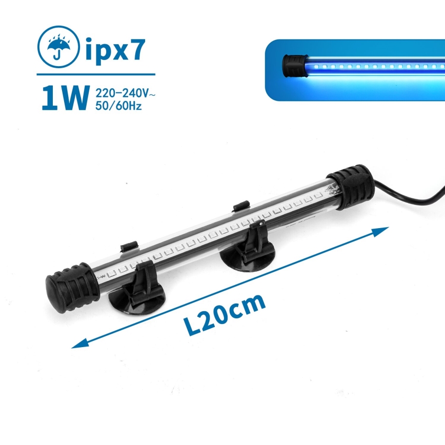 Corp de iluminat LED pentru acvariu Nobleza LED/1W/230V IPX7 20 cm