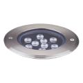Corp de iluminat LED pentru căi de acces Ideal Lux FLOOR LED/12W/230V d. 14 cm CRI 90 IP67 crom lucios