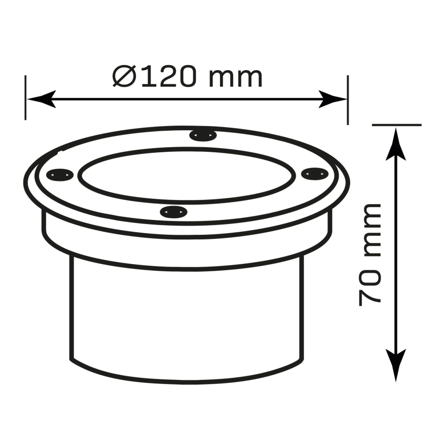Corp de iluminat LED pentru căi de acces MIVO LED/3W/230V d. 12 cm IP67 crom mat