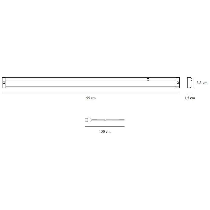 Corp de iluminat LED pentru corpuri de bucătărie Nordlux PRESTON LED/8W/230V 3000/4000K 55 cm