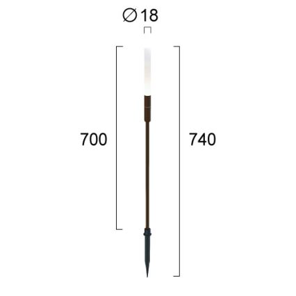 Corp de iluminat LED pentru exterior STICK LED/1,5W/24V IP65 maro