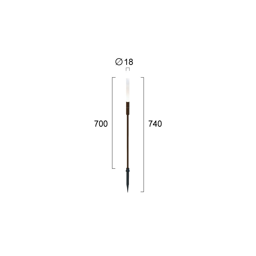 Corp de iluminat LED pentru exterior STICK LED/1,5W/24V IP65 maro