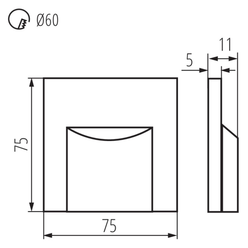 Corp de iluminat LED pentru scări ERINUS LED/0,8W/12V 3000K gri