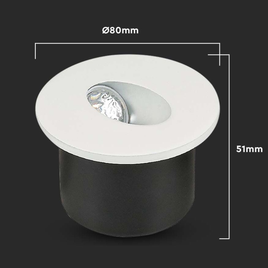 Corp de iluminat LED pentru scări LED/3W/230V 3000K alb