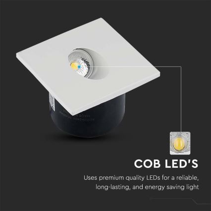 Corp de iluminat LED pentru scări LED/3W/230V 3000K alb