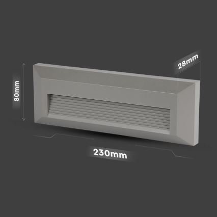 Corp de iluminat LED pentru scări LED/3W/230V 4000K IP65 gri