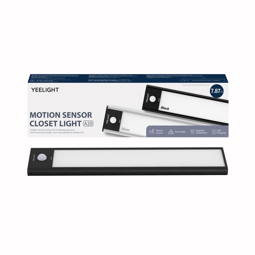 Corp de iluminat LED dimabil reîncărcabil cu senzor pentru corpuri de mobilier Yeelight LED/1,8W/1100 mAh 4000K 20 cm negru