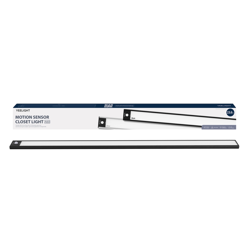 Corp de iluminat LED dimabil reîncărcabil cu senzor pentru corpuri de mobilier Yeelight LED/2,4W/2200 mAh 4000K 60 cm negru