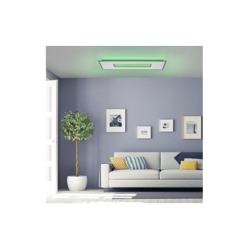 Plafonieră LED RGB dimabilă RECESS 1xLED/41W/230V + 1xLED/7,5W  Leuchten Direkt 11646-16 + telecomandă