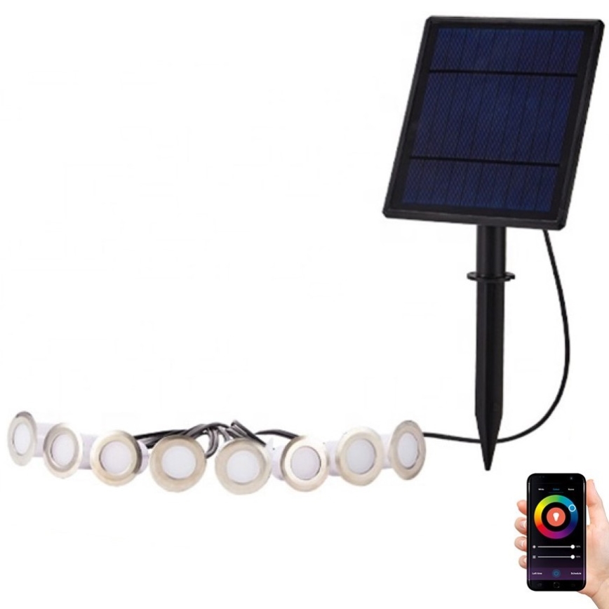 Corp de iluminat LED RGB solar dimabil Immax NEO 07905L ESTRELAS 8xLED/0,25W/5V IP65 Tuya 2200 mAh
