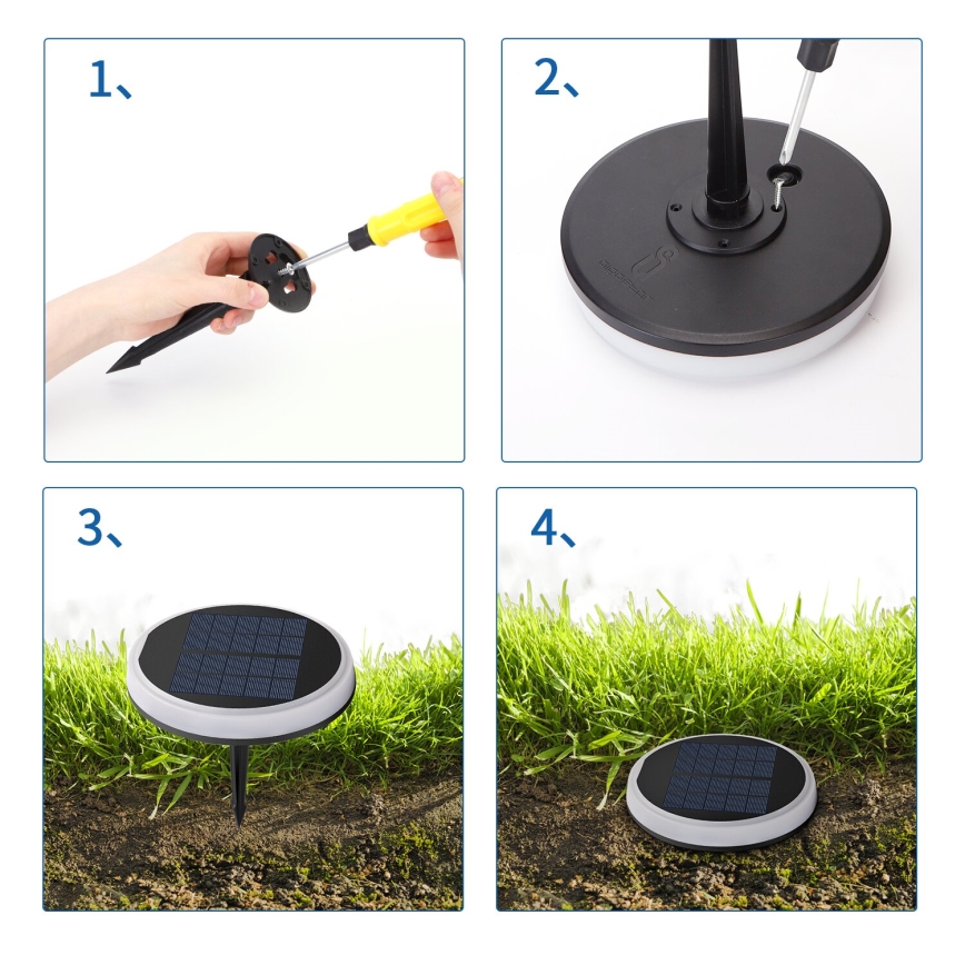 Corp de iluminat LED RGBIC solar Aigostar LED/0,6W/3,7V IP65 2000 mAh