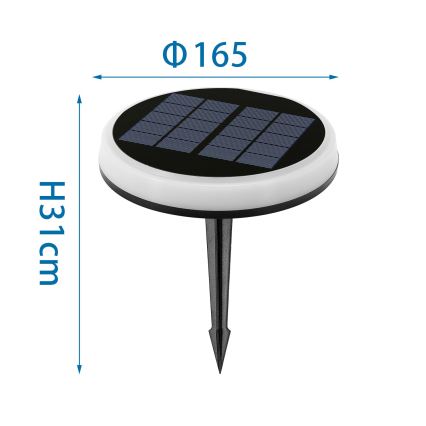 Corp de iluminat LED RGBIC solar Aigostar LED/0,6W/3,7V IP65 2000 mAh