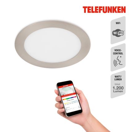 Corp de iluminat LED RGBW dimabil încastrat pentru baie Telefunken 309402TF LED/12W/230V 2700-6500K IP23 Wi-Fi Tuya
