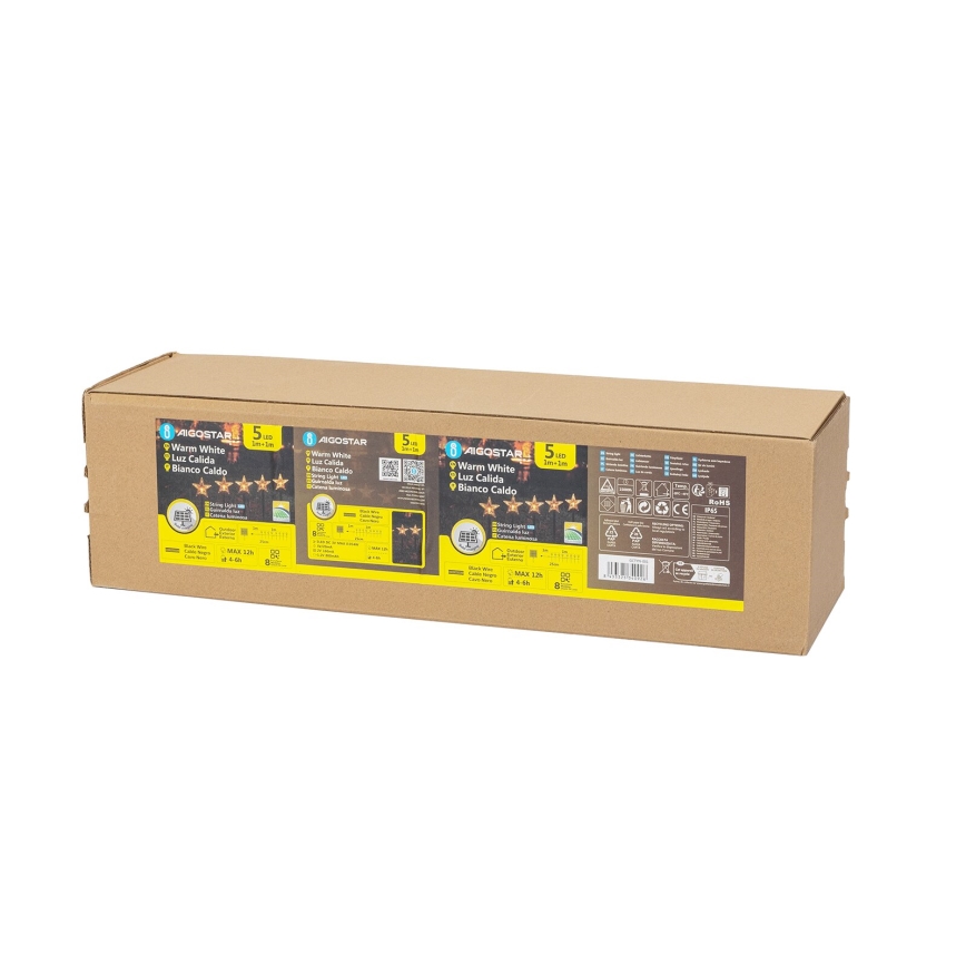 Corp de iluminat LED solar de Crăciun Aigostar LED/0,054W/1,2V 1m IP65 alb cald