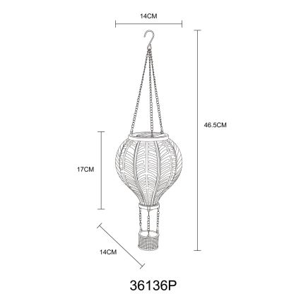 Corp de iluminat LED solar Globo 20xLED/0,5W/3V IP44 parașută