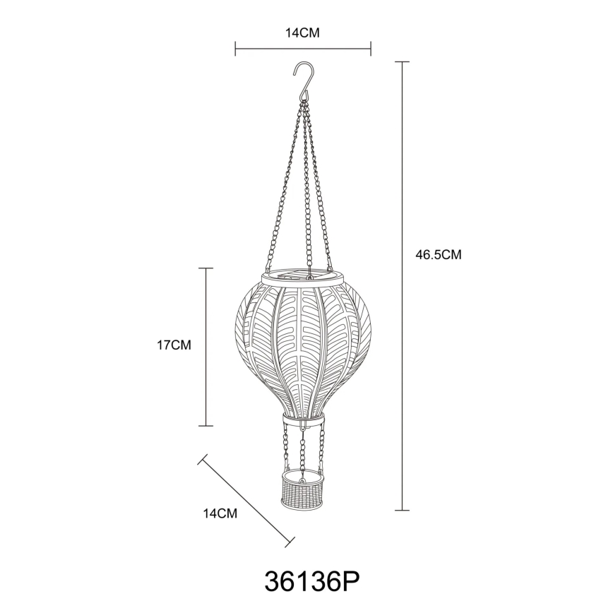 Corp de iluminat LED solar Globo 20xLED/0,5W/3V IP44 parașută