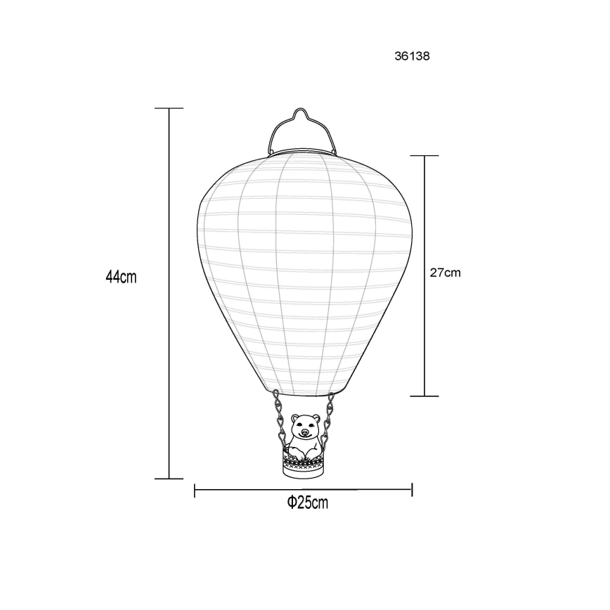 Corp de iluminat LED solar Globo 24xLED/0,06W/3V IP44 parașută