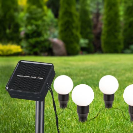 Corp de iluminat LED solar KULKI 6xLED/1,2V 600 mAh 4,3 m IP44 negru/alb
