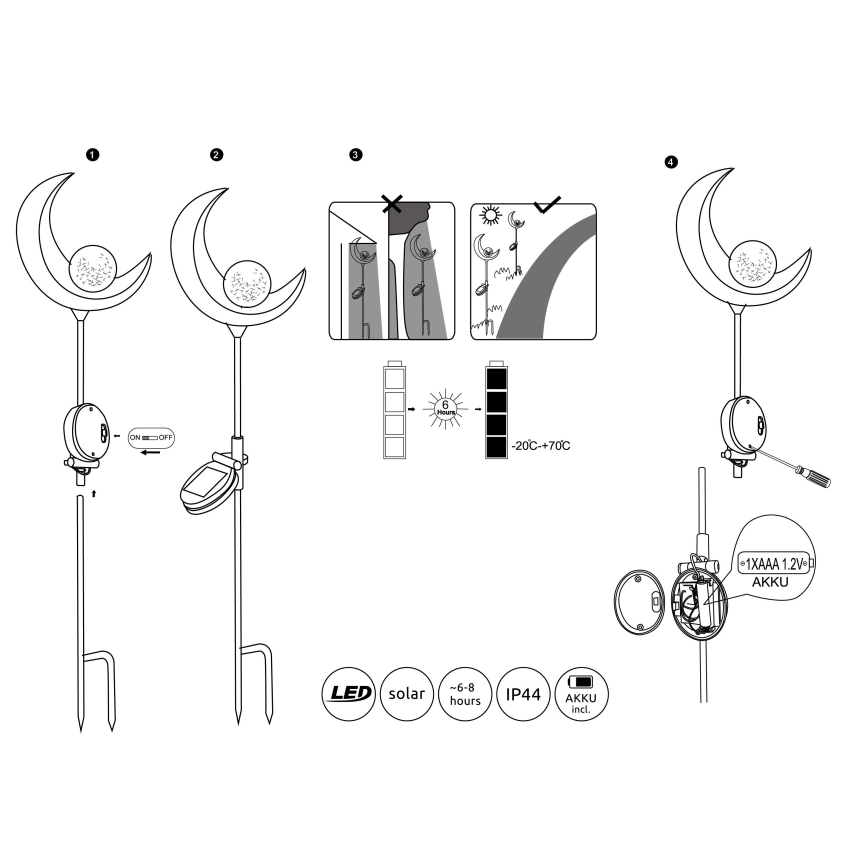 Corp de iluminat LED solar LED/0,02W/3V 600mAh IP44 bronz Globo