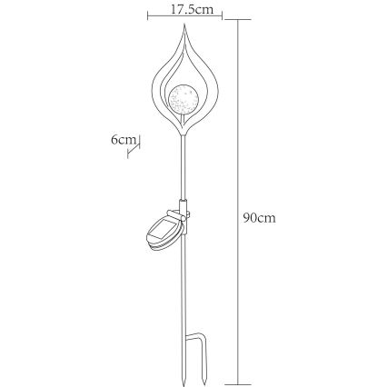 Corp de iluminat LED solar LED/0,02W/3V 600mAh IP44 bronz Globo
