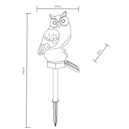 Corp de iluminat LED solar LED/0,06W/3V IP44 bufniță Globo