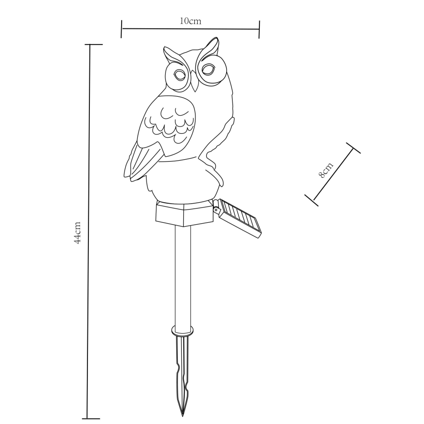 Corp de iluminat LED solar LED/0,06W/3V IP44 bufniță Globo