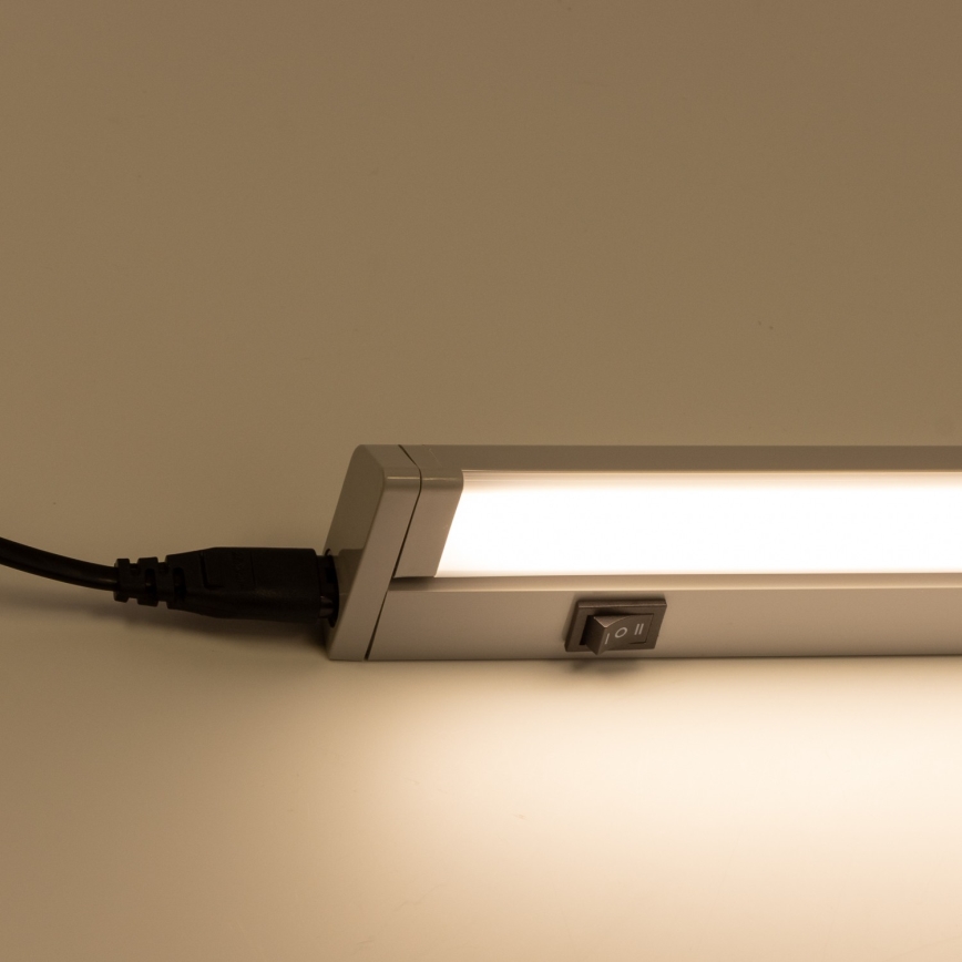 Corp de iluminat LED sub dulap, 7,5 W, 230 V, 2700/4000 K, gri