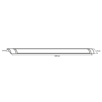 Corp de iluminat LED tubular 36W/230V 4000K 120 cm negru