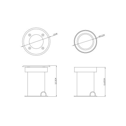 Corp de iluminat pentru căi de acces Globo 31100 STYLE 1xGU10/40W/230V IP67