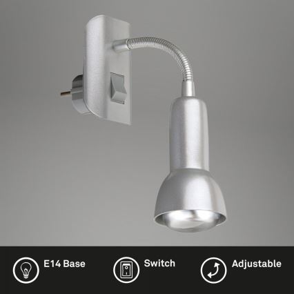 Corp de iluminat pentru priză Briloner 2739-014P 1xE14/25W/230V