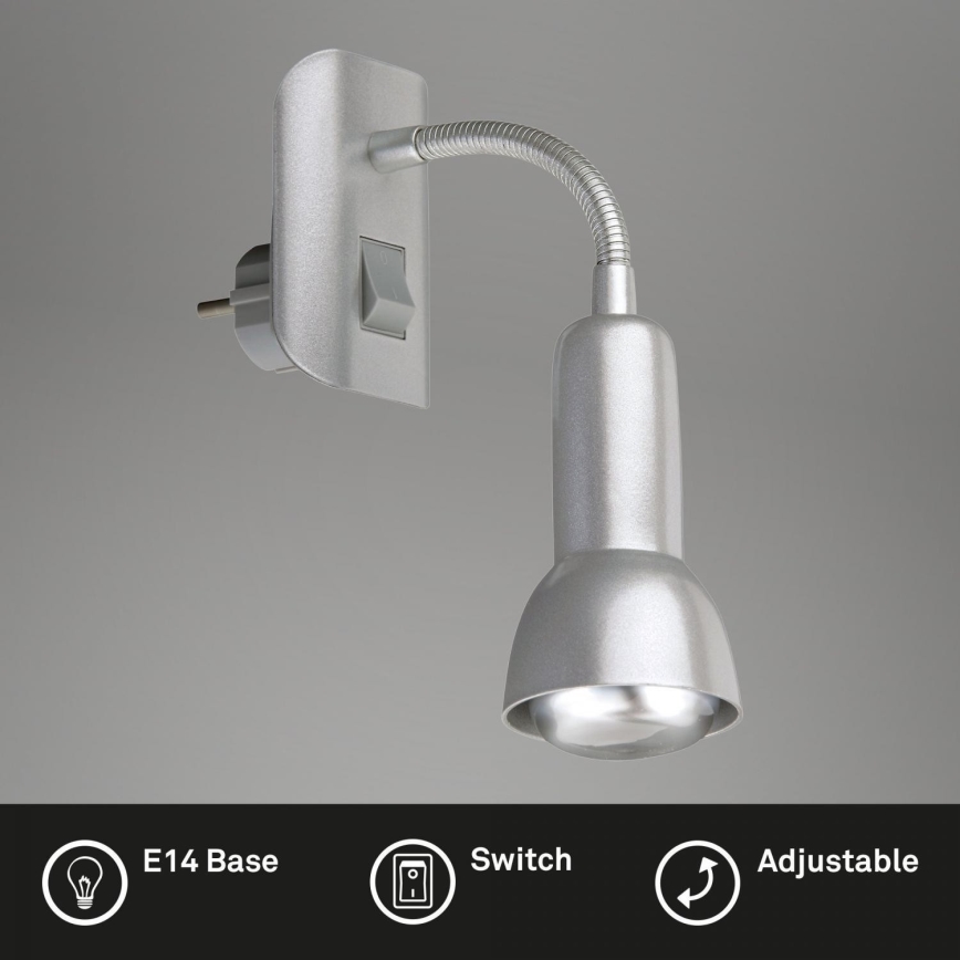 Corp de iluminat pentru priză Briloner 2739-014P 1xE14/25W/230V