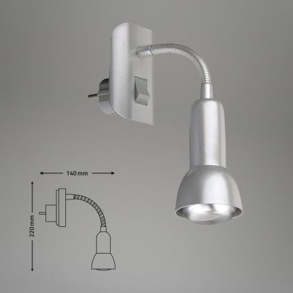 Corp de iluminat pentru priză Briloner 2739-014P 1xE14/25W/230V
