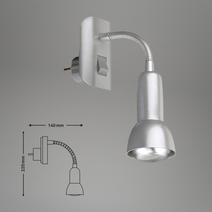 Corp de iluminat pentru priză Briloner 2739-014P 1xE14/25W/230V