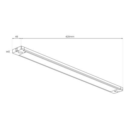 Lampă LED pentru montaj sub dulap LED/12W/230V 2700/3000/4000/5000/5700K 42 cm neagră