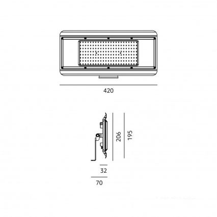 Corp de iluminat tehnic LED 4în1 MULTILUXO LED/200W/230V 4000K IP65 42 cm