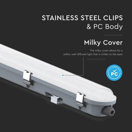 Corp de iluminat tehnic LED cu senzor de mișcare și senzor crepuscular LED/48W/230V IP65 6500K 150 cm