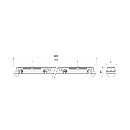 Corp de iluminat tehnic LED dimabil 24/30/35/40W, 230V, IP66, 120 cm