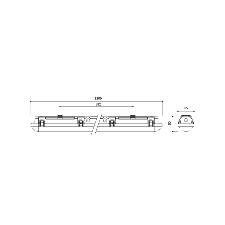 Corp de iluminat tehnic LED dimabil 24/30/35/40W, 230V, IP66, 120 cm
