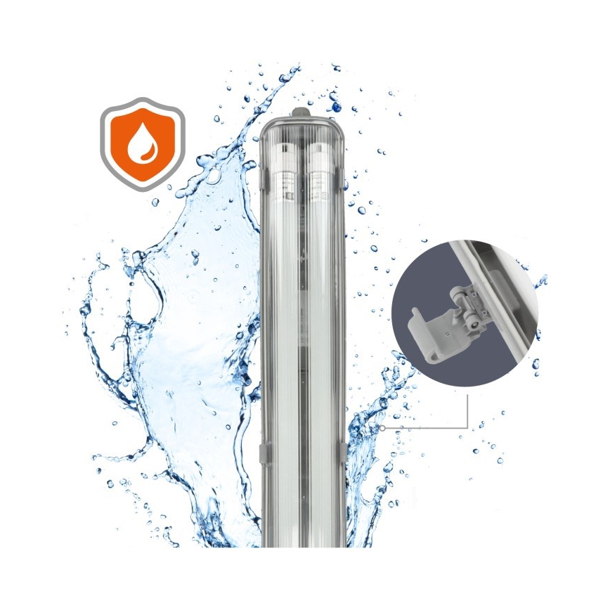 Corp de iluminat tehnic LED pentru tuburi T8, 2xG13/18W, 230V, 5000K, IP65, 127 cm