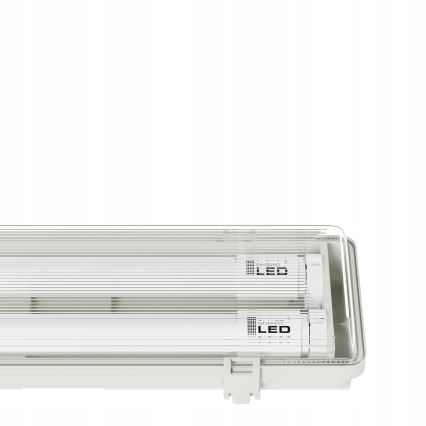 Corp de iluminat tehnic LED T8, 2 x soclu G13, 20 W, 230 V, 6500 K, 120 cm, IP65, alb