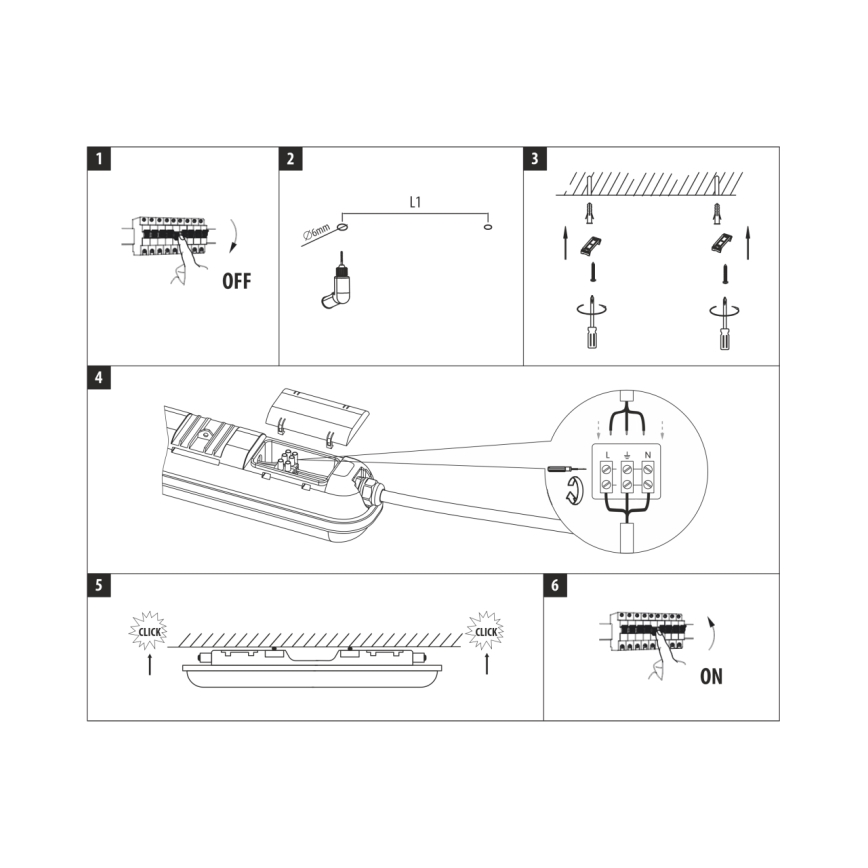 Corp de iluminat tehnic LED, tip fluorescent, 18W, 230V, 4200K, 60 cm, IP65