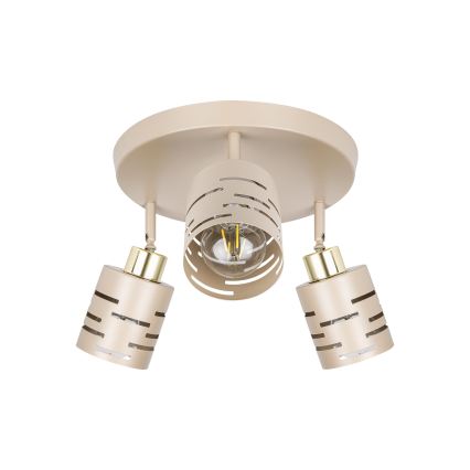Corp de iluminat tip spot ELEN 3xE27/35W/230V bej/auriu