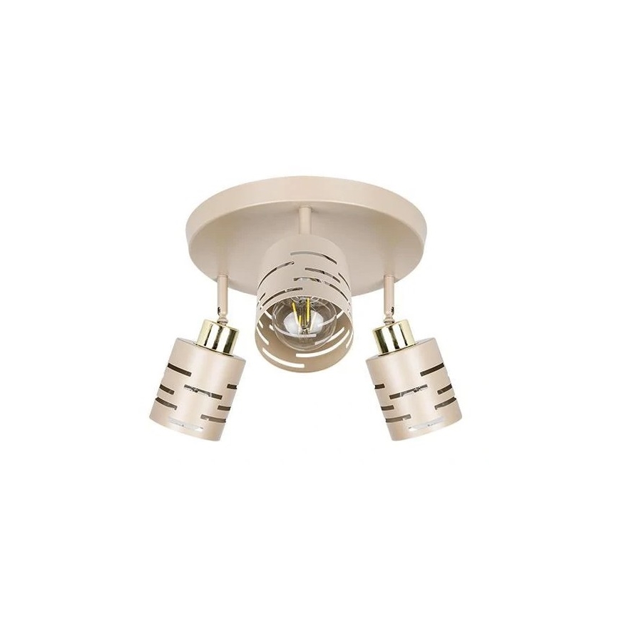 Corp de iluminat tip spot ELEN 3xE27/35W/230V bej/auriu