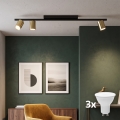 Corp de iluminat tip spot LED LOGAN 3xGU10/10W/230V negru/auriu
